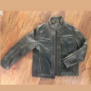 Black Rivet Mens Leather Jacket - New